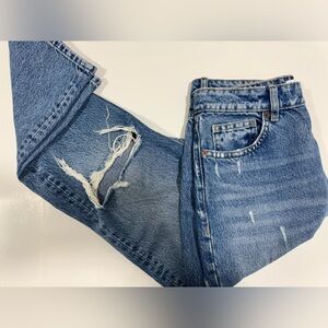 Zara Blue Distressed Women Jeans